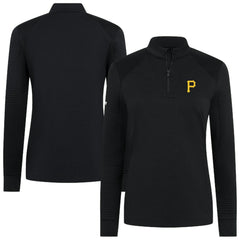 Pittsburgh Pirates Levelwear Women's Power Insignia 2.0 Quarter-Zip Pullover Top - Black