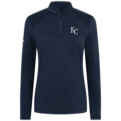 Kansas City Royals Levelwear Women's Power Insignia 2.0 Quarter-Zip Pullover Top - Navy