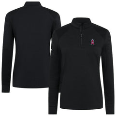 Los Angeles Angels Levelwear Women's Power Insignia 2.0 Quarter-Zip Pullover Top - Black