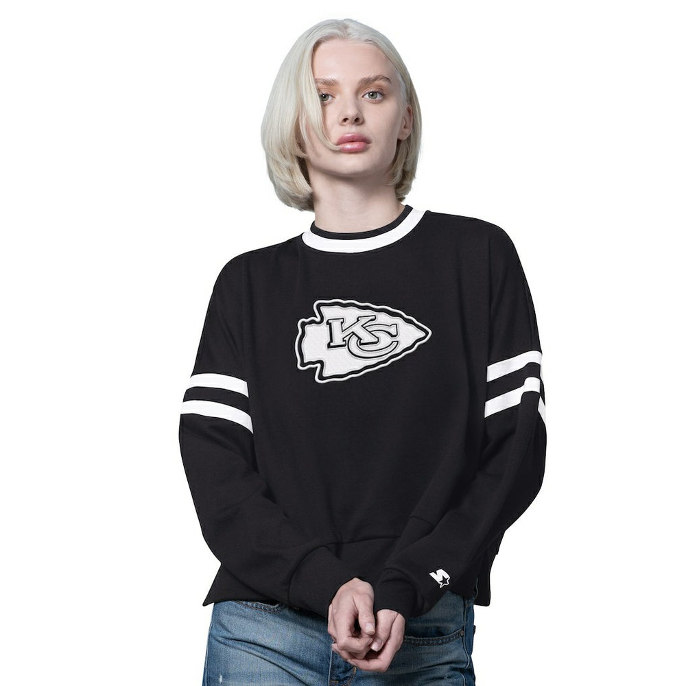 NFL Kansas City Chiefs Starter Women's Rally Drop Shoulder Cropped Sweatshirt