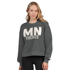 NFL Minnesota Vikings Starter Women's Show Up Cropped Fleece Pullover Sweatshirt