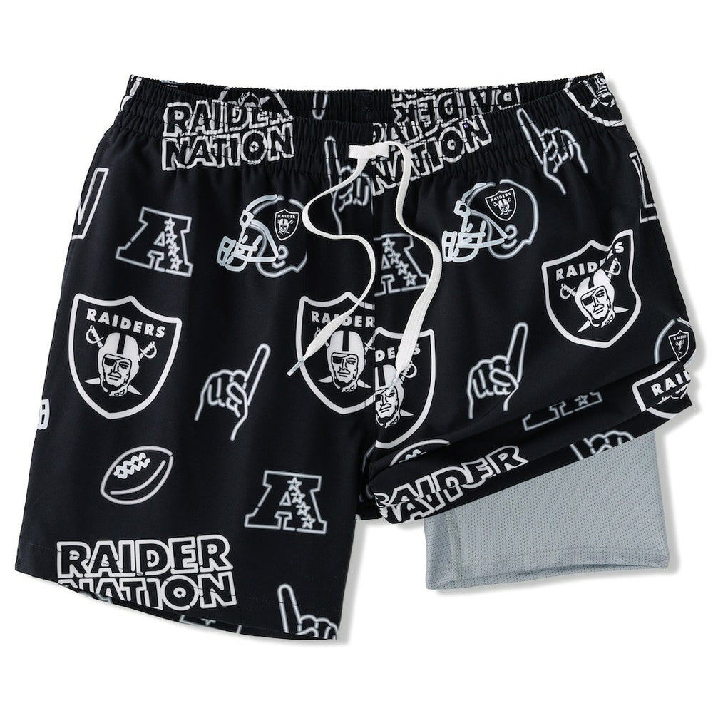 NFL Las Vegas Raiders Chubbies The Neon 5.5" Classic Lined Swim Trunks