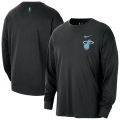 Miami Heat 2025/26 City Edition Remix Essential Logo Long Sleeve T-Shirt - Black | Nike for sale