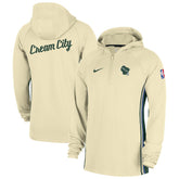 Milwaukee Bucks 2025/26 City Edition Remix Authentic On-Court Quarter-Zip Dri-FIT Hooded Jacket - White | Nike online