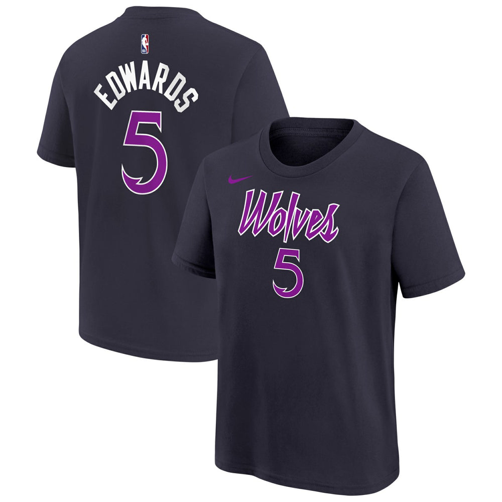 Anthony Edwards Minnesota Timberwolves Youth 2025/26 City Edition Name & Number T-Shirt - Purple | Nike on sale