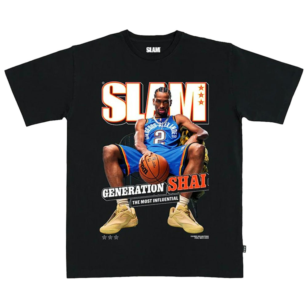 Shai Gilgeous-Alexander Oklahoma City Thunder SLAM Unisex February/March 2025 Cover Graphic T-Shirt - Black online