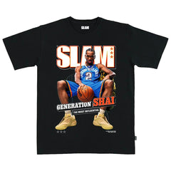 Shai Gilgeous-Alexander Oklahoma City Thunder SLAM Unisex February/March 2025 Cover Graphic T-Shirt - Black online