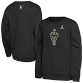 Milwaukee Bucks Jordan Brand Youth Courtside Statement Edition Sweatshirt - Black shop