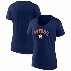 Houston Astros Women's Logo V-Neck T-Shirt - Navy