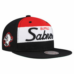 Buffalo Sabres Mitchell & Ness Retro Script Colorblock Snapback Hat