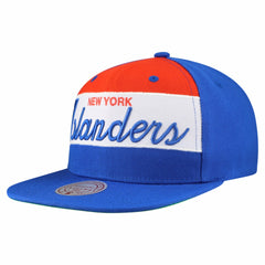 New York Islanders Mitchell & Ness Retro Script Colorblock Snapback Hat