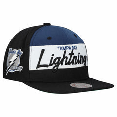 Tampa Bay Lightning Mitchell & Ness Retro Script Colorblock Snapback Hat