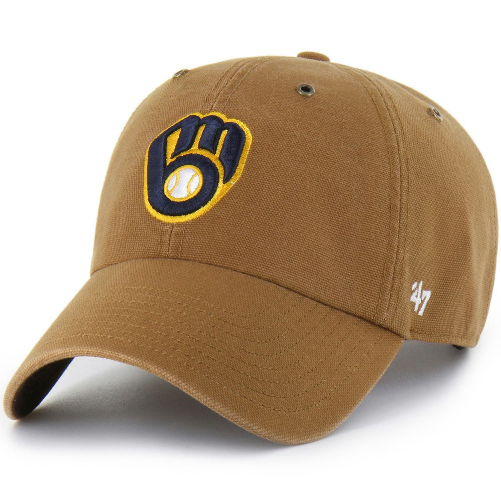 Milwaukee Brewers Carhartt x Clean Up Adjustable Hat - Brown | 47 brand