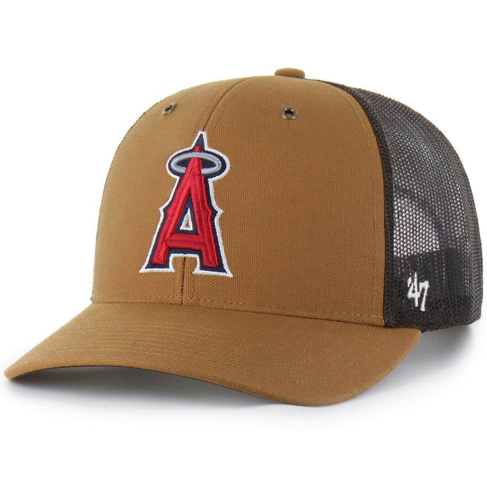 Los Angeles Angels Carhartt x Trucker Adjustable Hat - Brown | 47 brand