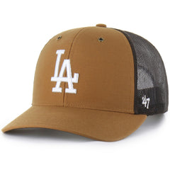 Los Angeles Dodgers Carhartt x Trucker Adjustable Hat - Brown | 47 brand