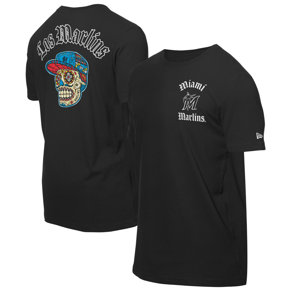 Miami Marlins Sugar Skulls T-Shirt - Black | New Era