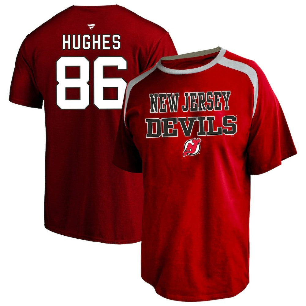 Jack Hughes New Jersey Devils Fanatics Women's Plus Size Name & Number Scoop Neck T-Shirt