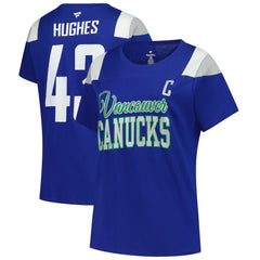 Quinn Hughes Vancouver Canucks Fanatics Women's Plus Size Name & Number Scoop Neck T-Shirt