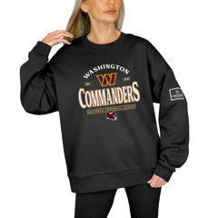 NFL Washington Commanders Gameday Couture Women's Oversized Players Only Black Label Pullover Sweatshirt