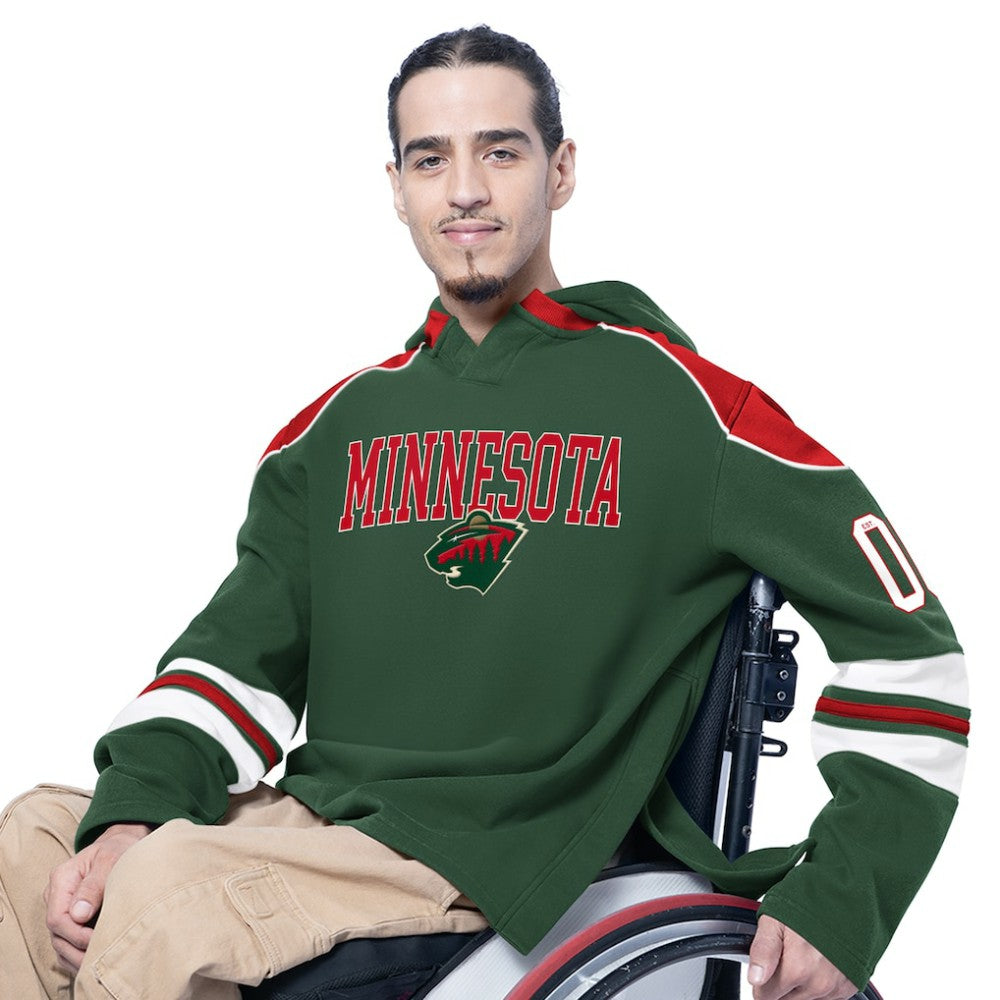 Minnesota Wild G-III Sports by Carl Banks Adaptive Wear Lord Stanley Hooded Long Sleeve Sweatshirt