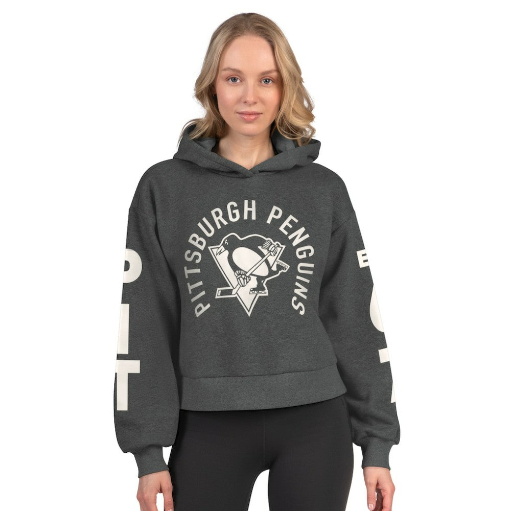 Pittsburgh Penguins Starter Women's Star Player Cropped Fleece Hoodie
