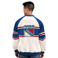New York Rangers Starter Male Adult Defense Fleece Crewneck Sweatshirt