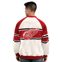 Detroit Red Wings Starter Male Adult Defense Fleece Crewneck Sweatshirt