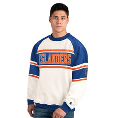 New York Islanders Starter Male Adult Defense Fleece Crewneck Sweatshirt