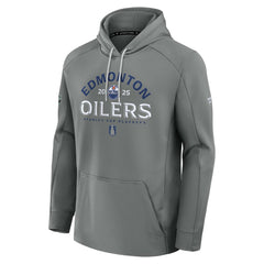 Edmonton Oilers Fanatics 2025 Stanley Cup Playoffs Authentic Pro Rink Fly Fleece Pullover Hoodie