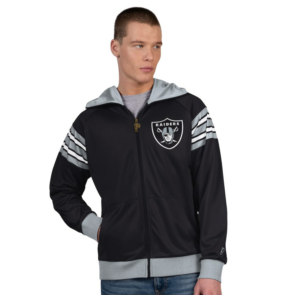 NFL Las Vegas Raiders Pro Player Helmet Full-Zip Hooded Track Jacket