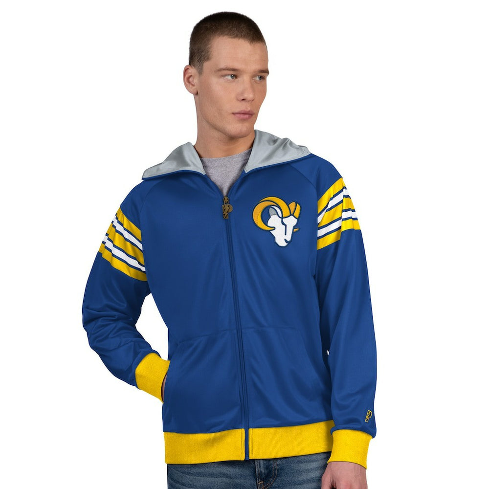 NFL Los Angeles Rams Pro Player Helmet Full-Zip Hooded Track Jacket
