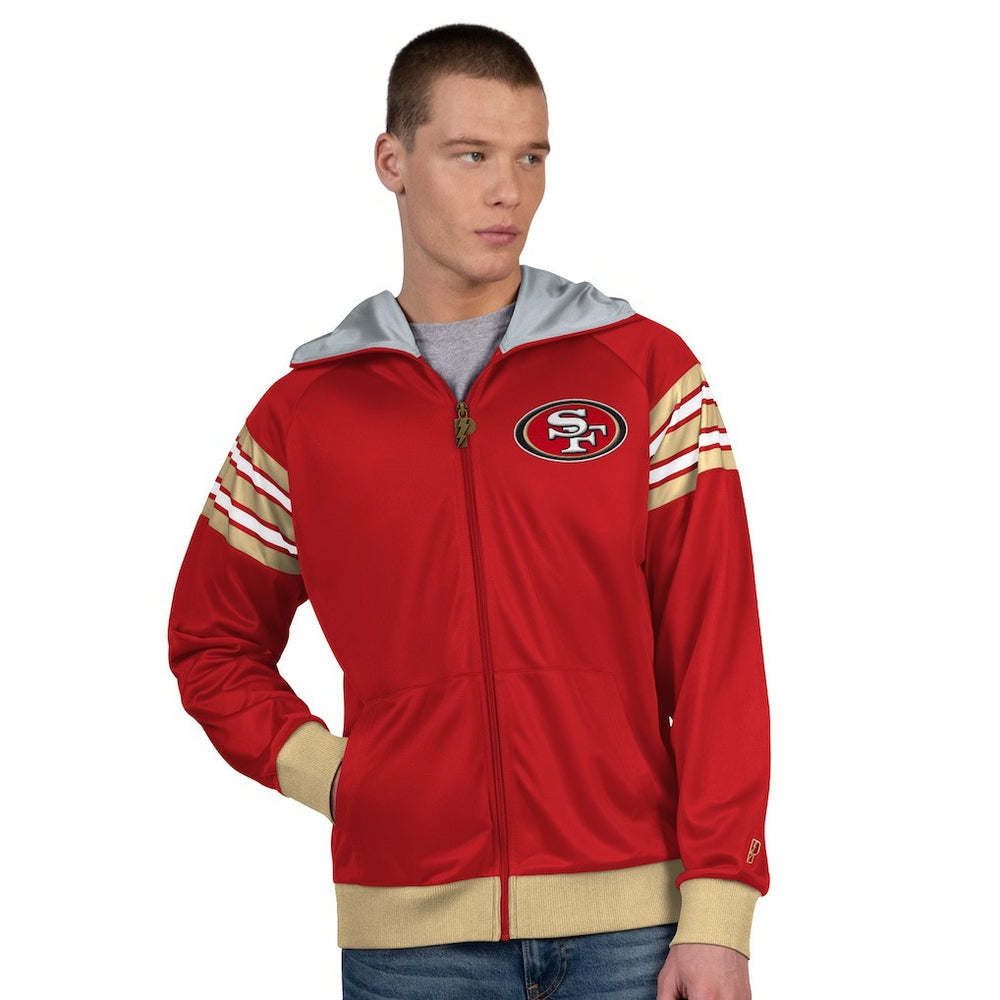 NFL San Francisco 49ers Pro Player Helmet Full-Zip Hooded Track Jacket