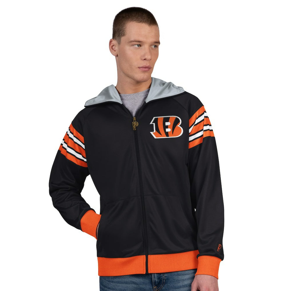 NFL Cincinnati Bengals Pro Player Helmet Full-Zip Hooded Track Jacket