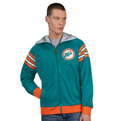 NFL Miami Dolphins Pro Player Retro Helmet Full-Zip Hooded Track Jacket