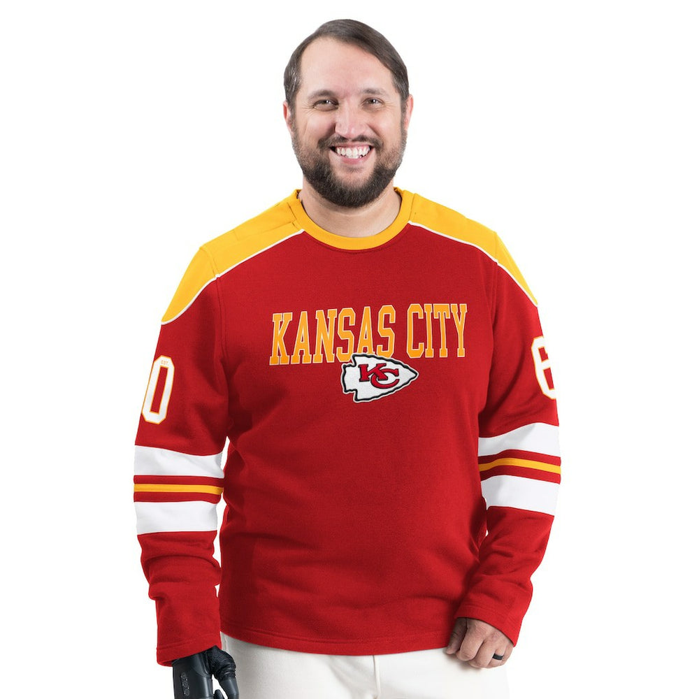 NFL Kansas City Chiefs G-III Sports by Carl Banks Adaptive Lord Stanley Crewneck Sweatshirt
