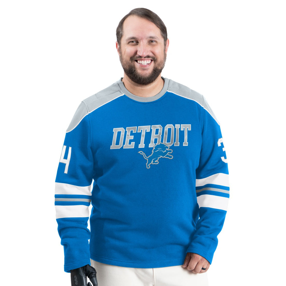 NFL Detroit Lions G-III Sports by Carl Banks Adaptive Lord Stanley Crewneck Sweatshirt