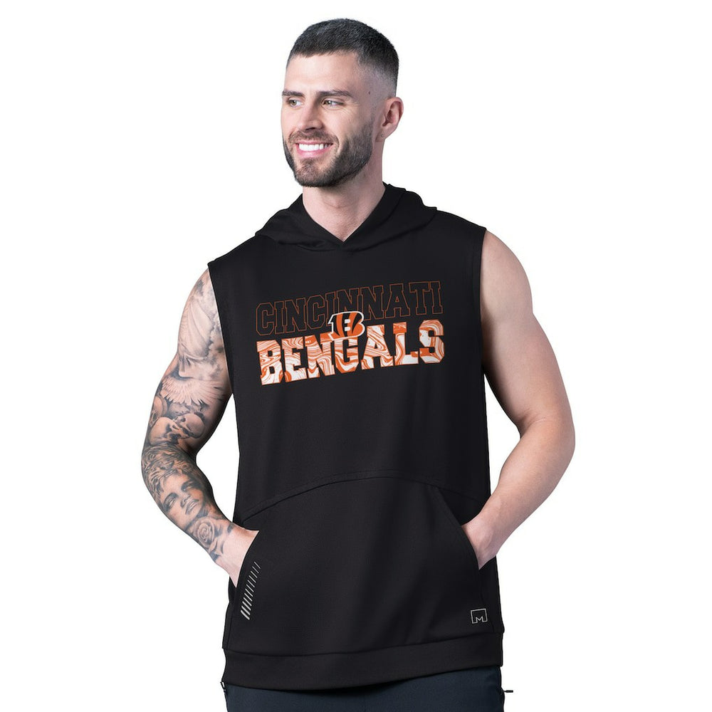 NFL Cincinnati Bengals MSX by Michael Strahan Tri-Blend Rebound Sleeveless Hoodie