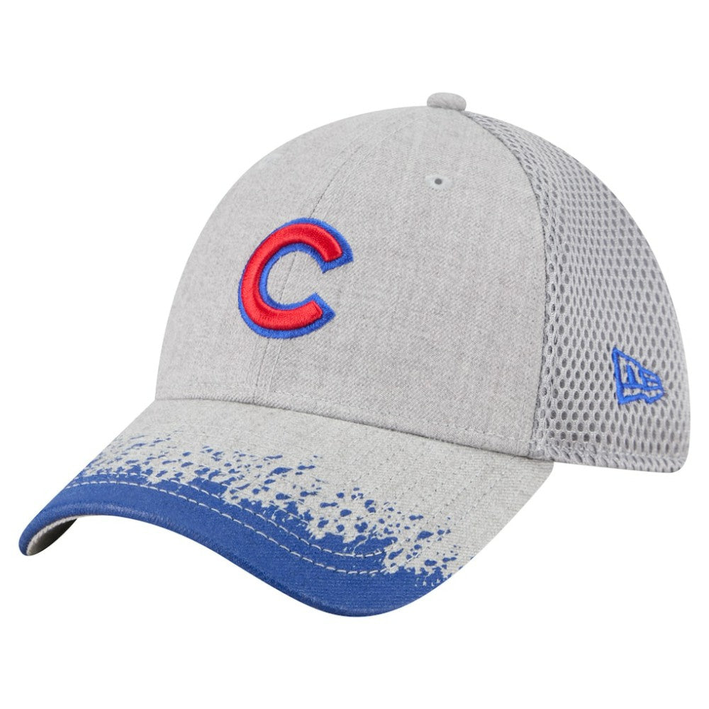 Chicago Cubs Visor Paint Splatter 39THIRTY Flex Hat - Gray | New Era