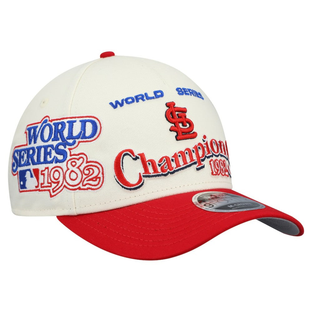 St. Louis Cardinals World Series 9FORTY M-Crown Adjustable Hat - Cream/Red | New Era