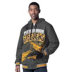 NFL Pittsburgh Steelers G-III Sports by Carl Banks Dual Threat Reversable Full-Zip Hooded Jacket