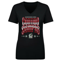 Mexico National Team 500 Level Women's Contigo Siempre Vintage V-Neck T-Shirt / Soccer On sale
