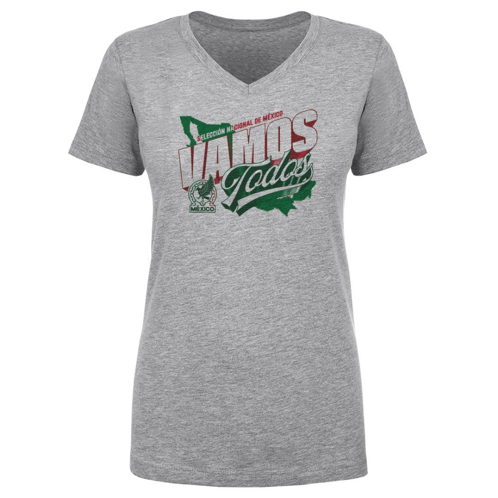 Mexico National Team 500 Level Women's Vamos Todos Country V-Neck T-Shirt / Soccer Discount
