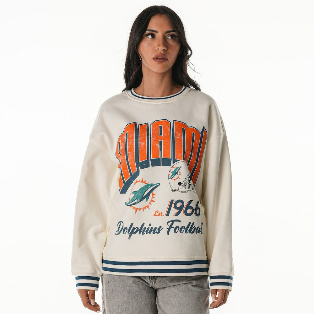 NFL Miami Dolphins The Wild Collective Women's Oversized Vintage French Terry Sweatshirt