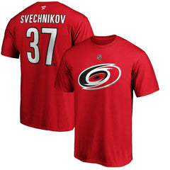 Andrei Svechnikov Carolina Hurricanes Fanatics Authentic Stack Name & Number T-Shirt