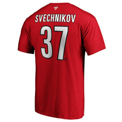 Andrei Svechnikov Carolina Hurricanes Fanatics Authentic Stack Name & Number T-Shirt