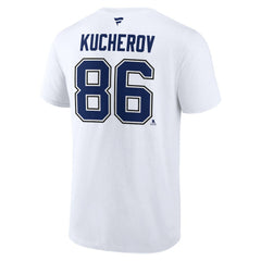 Nikita Kucherov Tampa Bay Lightning Fanatics Authentic Stack Name & Number T-Shirt
