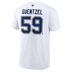 Jake Guentzel Tampa Bay Lightning Fanatics Authentic Stack Name & Number T-Shirt
