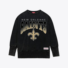 NFL New Orleans Saints Women's Delineate Mineral Wash Crewneck Sweatshirt