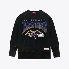 NFL Baltimore Ravens Women's Delineate Mineral Wash Crewneck Sweatshirt