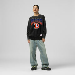 NFL Denver Broncos Women's Delineate Mineral Wash Crewneck Sweatshirt